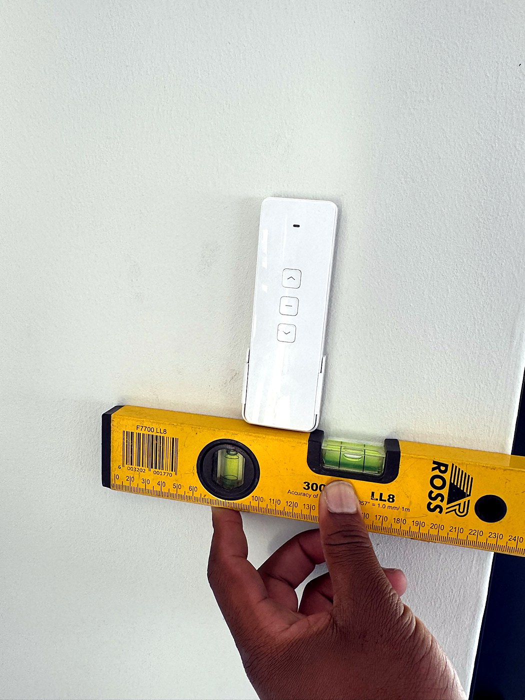 Curtain remote levelled