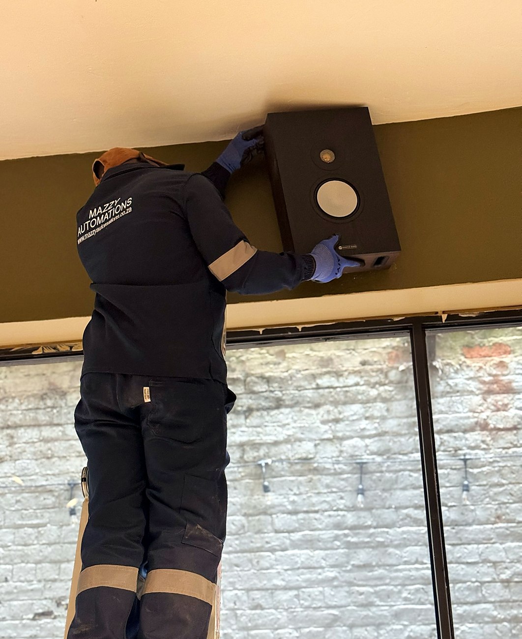 monitor audio speaker fitted  ladder