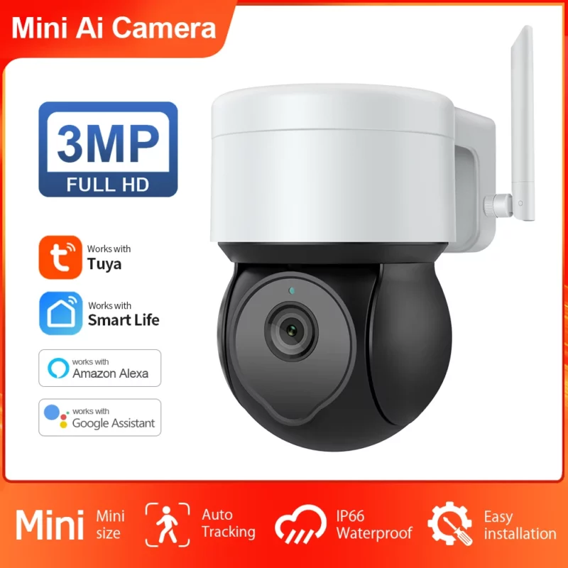 1080P 3MP 5MP PTZ WIFI Tuya Outdoor Camera with AI tracking colorful night vision mini camera - Image 2