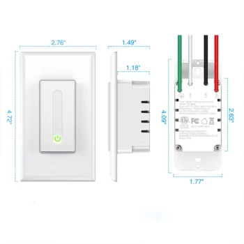 110v american automatic zigbee tuya sliding touch wifi smart interruptor inteligente dimmer wall switch