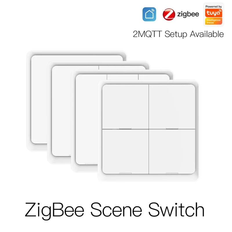`12 Scene 4 Gang TuYa Smart Home ZigBee Scene Switch Wireless Wall Button Scene  With Stickers - Image 3