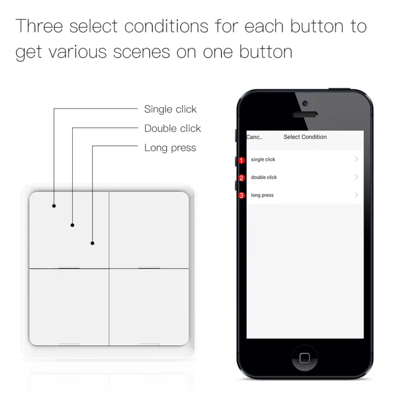 `12 Scene 4 Gang TuYa Smart Home ZigBee Scene Switch Wireless Wall Button Scene  With Stickers - Image 5