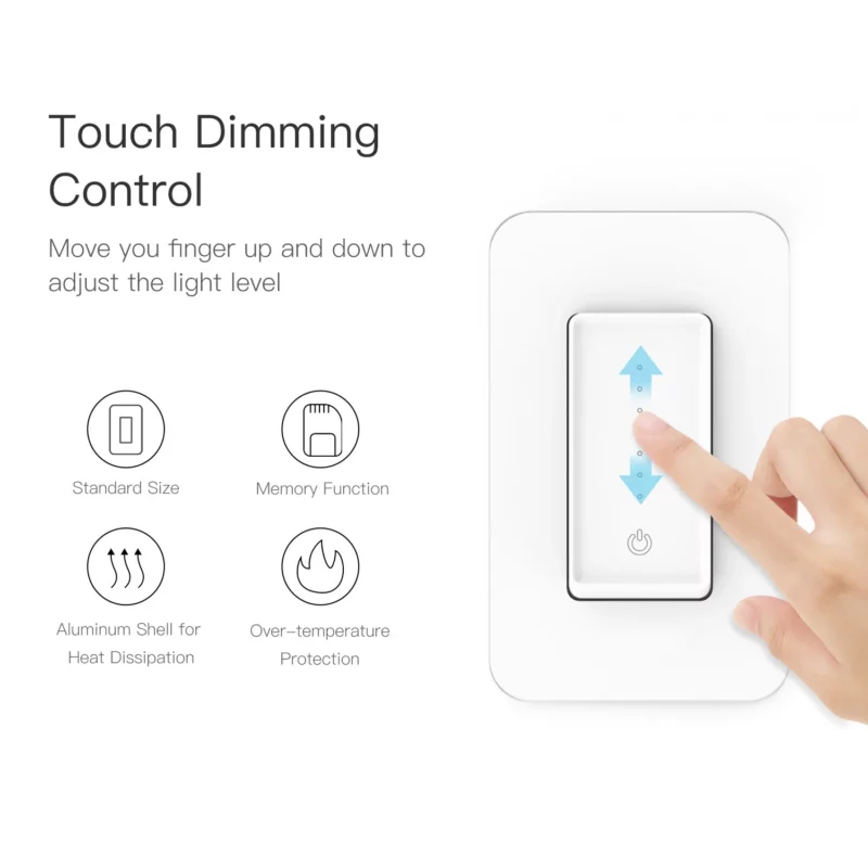 2022 new arrival wifi smart dimming switch US standard smart home dimmer switch support Alexa google home - Image 2