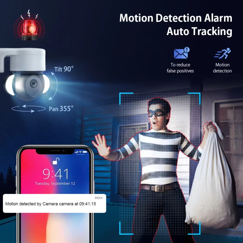 2022 Best Motion Alarm Auto Tracking Color Night Vision Full HD 1080P WiFi Water-proof Outdoor Security Camera - Image 4