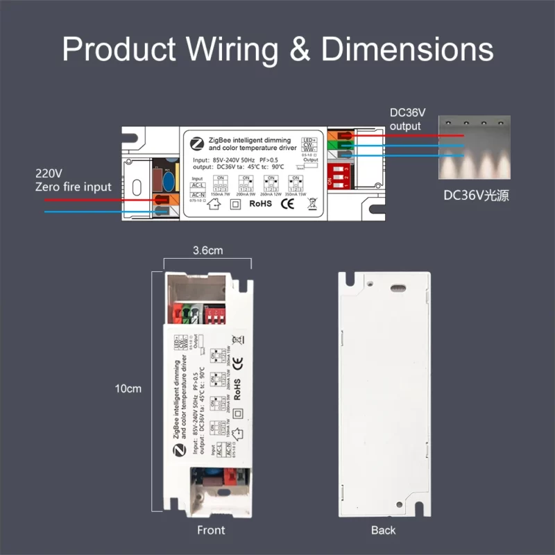 2022 Smart Home Zigbee Intelligent dimming and Color matching driver Light dimming driver Tuya smart gateway - Image 2