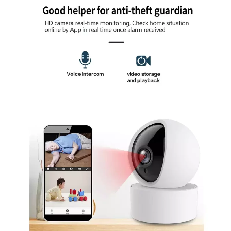 2022 new Wireless camera wifi mobile phone remote indoor PTZ IP camera work with tuya or smart life APP - Image 5