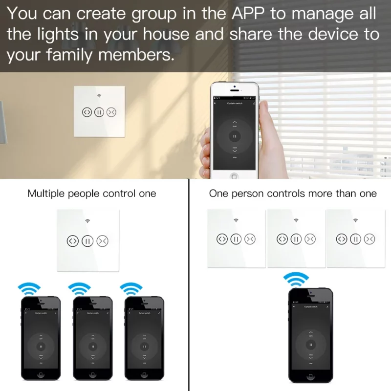 Wireless remote control curtain switch based on wifi network tuya smart life mobile APP - Image 5