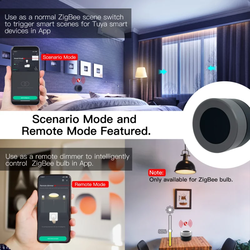 wireless zigbee Rotary dimmer switch button with tuya mobile APP to control the downlight spotlight - Image 6