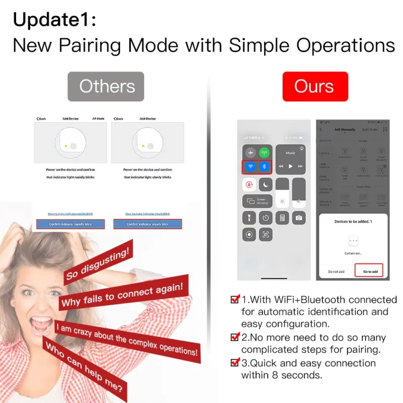 Wifi smart life smart curtain switch wireless touch switch for remote control the curtain open close via alexa voice - Image 3