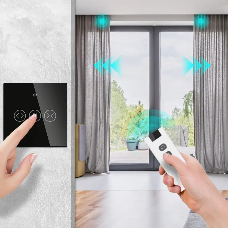 Wifi smart life smart curtain switch wireless touch switch for remote control the curtain open close via alexa voice - Image 6