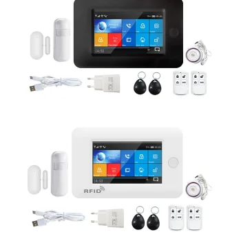 2023 new touch screen big LCD tuya APP wired and wireless 4G WIFI alarm system GS106