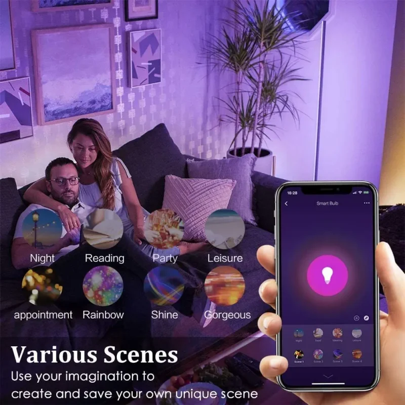BR30 Smart Light Bulbs Work with Alexa/Google Home/Tuya wifi 9w bulb skd e27/b22 rgbw smart light bulb - Image 5