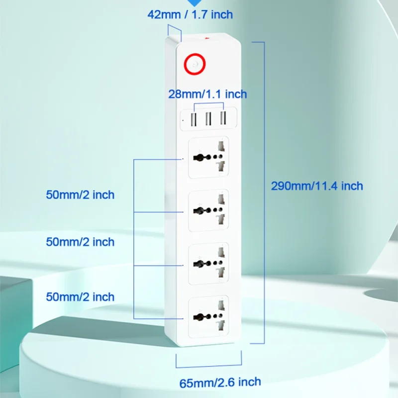 Power Strip Surge Protector With Pd 65W Multi Function Charger Adapter Extension Cable Socket Electric 4 Usb Power Strip - Image 6