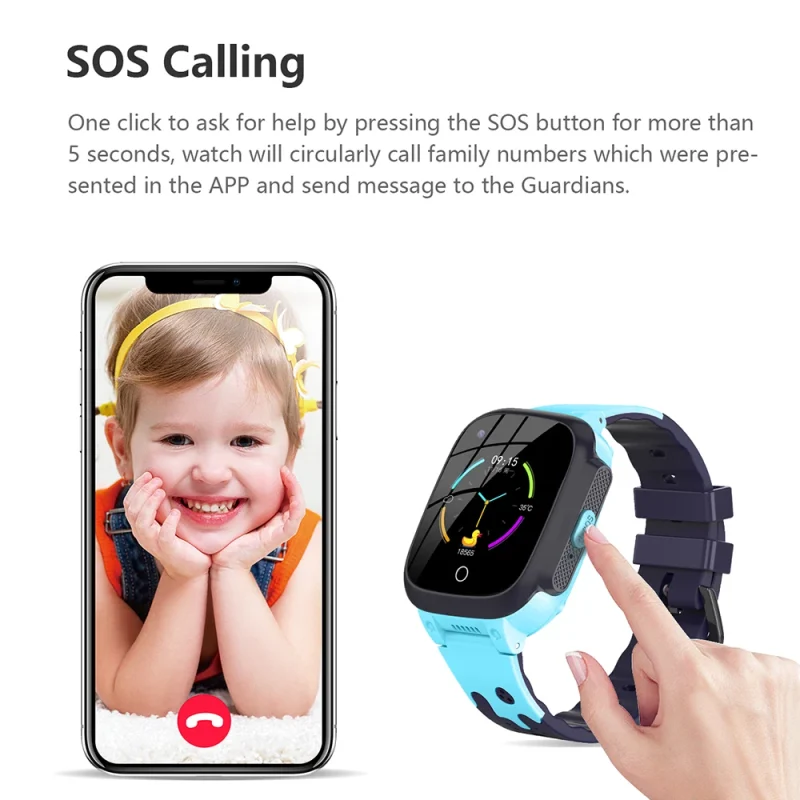 Smart Watch for Kids WIFI GPS Tacker Video SOS Emergency Call Kids 4G Smartwatch for Children - Image 2