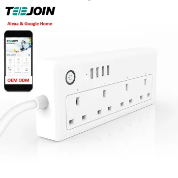 Teejoin Alexa Smart Home Electrical Power Timer App Usb Uk Tuya Smart Life Extension Wifi Smart Socket