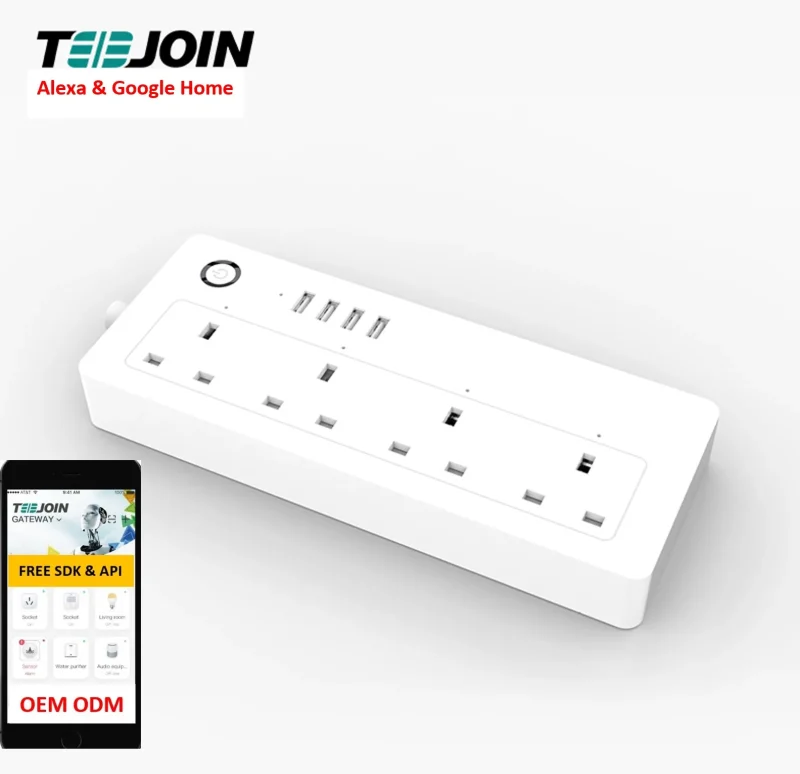 Teejoin Alexa Smart Home Electrical Power Timer App Usb Uk Tuya Smart Life Extension Wifi Smart Socket - Image 6