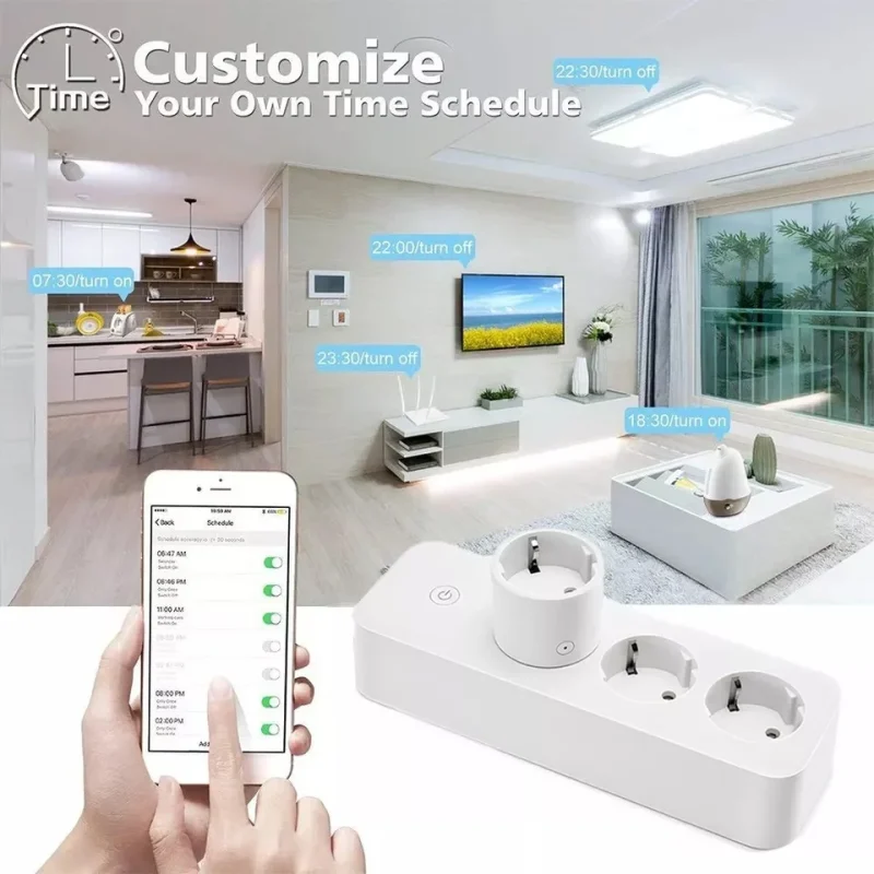 south africa us home buddy  surge protector 4ac 3 USB port wifi power strip plug smart 4 socket power extension - Image 4