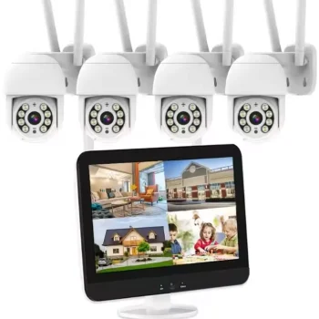 10.1inch Lcd Kits 4ch 8Channel 3MP Wifi CCTV NVR Kit 4 Cameras Auto Tracking Ptz Dome Camera Kit Wireless Security System