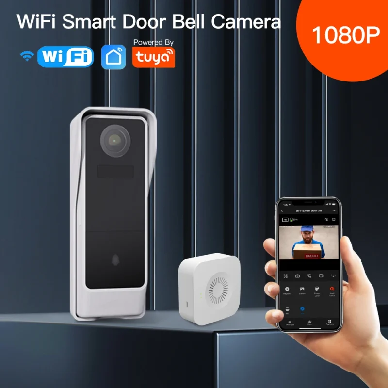 2022 New Smart Video Door Bell Phone Camera Chime WiFi Doorbell TP65 Waterproof - Image 2
