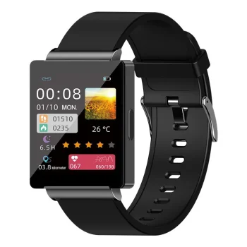 2025 Hot Sell Ks01 Smart Watch Nfc Access Control Body Temperature Heart Rate Blood Pressure Blood Oxygen Blood Sugar Smartwatch