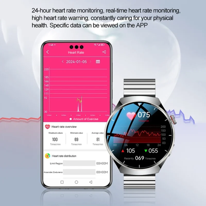 2025 New Bk03 Blood Sugar Smart Watch Remote Care Bluetooth Call Healthy Heart Rate Sleep Temp Smart Watch With Health Tracking - Image 6