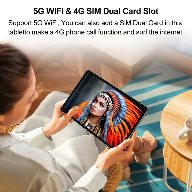 2K FHD 10.4 Inch Android 11 Tablets 6GB RAM 128GB Storage MTK6762 Octa Core 2.0GHz 1200x2000 Screen Tablet Pc with 5G WiFi LTE - Image 5