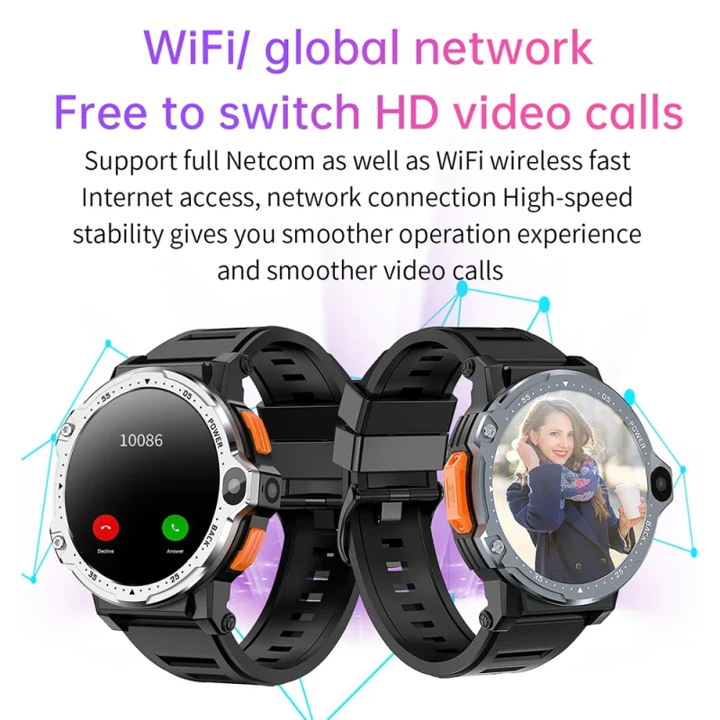 4GB+64GB Dual Chip Dual System 4g Smart Watch Gps Waterproof Tracker Dual Camera Video Call Smart Watch Phone - Image 2