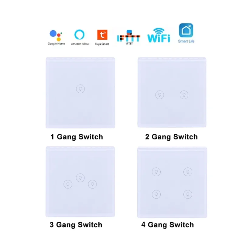 4Gang Tuya Smart Life Smart Light Switch Smart Glass Switch Light Zigbee Smart Touch Switches 220V Wall Switches For Smart Hotel - Image 6