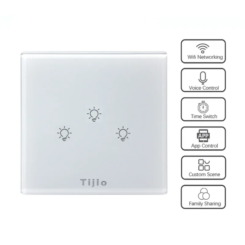 Alexa Google Home Switch Smart Life 220V 3Gang Tuya Smart Life Smart Switch Homekit Glass Smart Switch For Smart Home Automation - Image 2