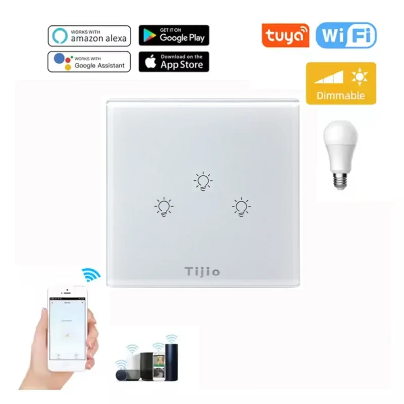 Alexa Google Home Switch Smart Life 220V 3Gang Tuya Smart Life Smart Switch Homekit Glass Smart Switch For Smart Home Automation - Image 6