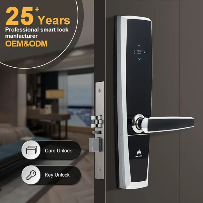 Durable Multifunctional Smart Rfid Key Card System Smart Lock for Hotel Room Zinc Alloy Smart Door Lock - Image 2