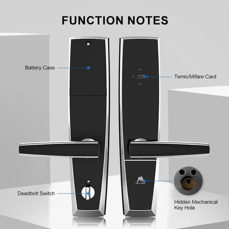 Durable Multifunctional Smart Rfid Key Card System Smart Lock for Hotel Room Zinc Alloy Smart Door Lock - Image 3