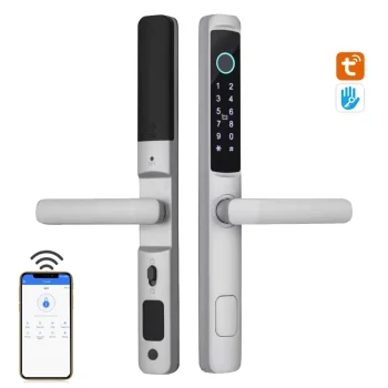 Fingerprint Aluminium Handle Smart Door Lock Password Waterproof Intelligent Automatic Tuya Ttlock Door Lock