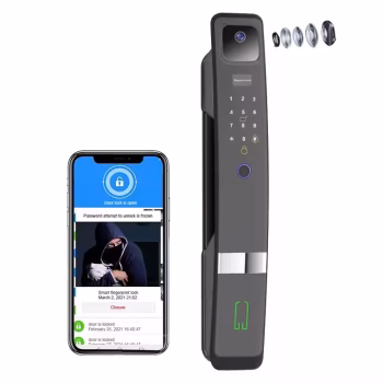 Mobile Remote Control Full Automatic Fingerprint Smart Door Locks with Surveillance Camera