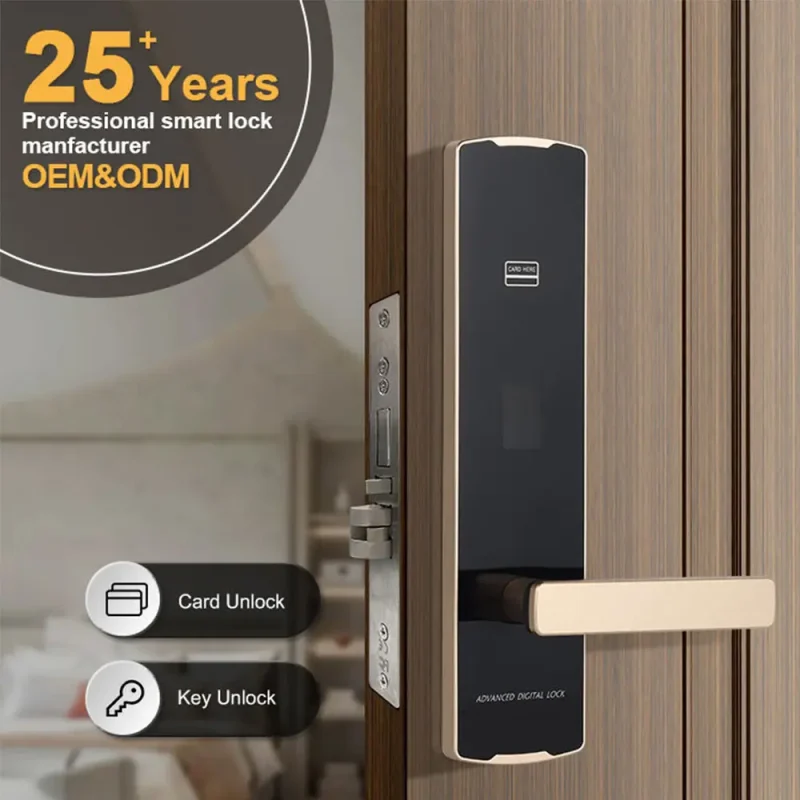 High Quality Intelligent Electric Handle Digital Door Hotel Security Door Locks with Management Software System for Hotel - Image 2