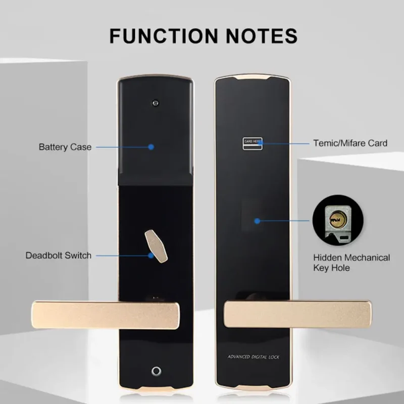 High Quality Intelligent Electric Handle Digital Door Hotel Security Door Locks with Management Software System for Hotel - Image 3