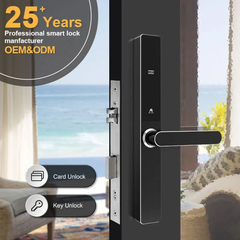 Hotel Door Handle Locks Swipe Key Card Electronic Lock System Card Hotel High Security Card Free Hotel Lock System - Image 2