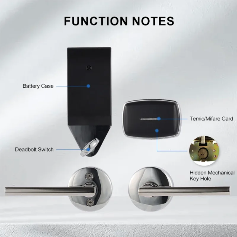 Market Popular Aluminum Door Handle Wooden Door Locks Rfid Card Smart Hotel Door Lock With Free Software - Image 3
