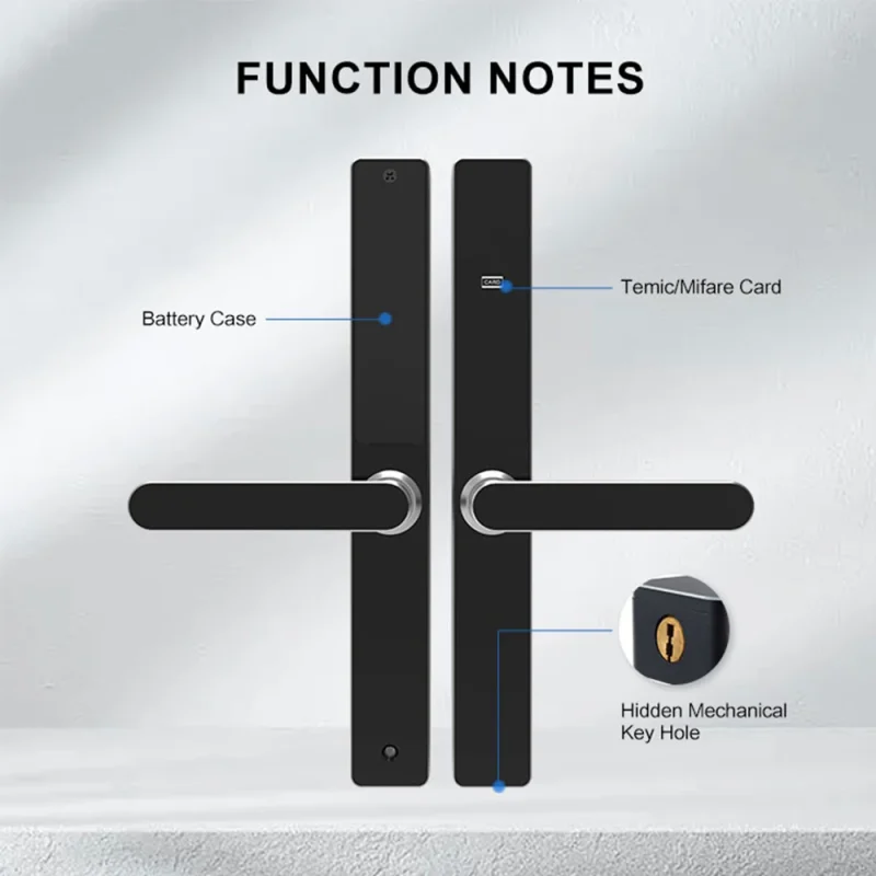Multiple Function Durable Luxury Waterproof Outdoor Smart Door Lock Sliding Glass Door Key Card Smart Hotel Door Lock - Image 3