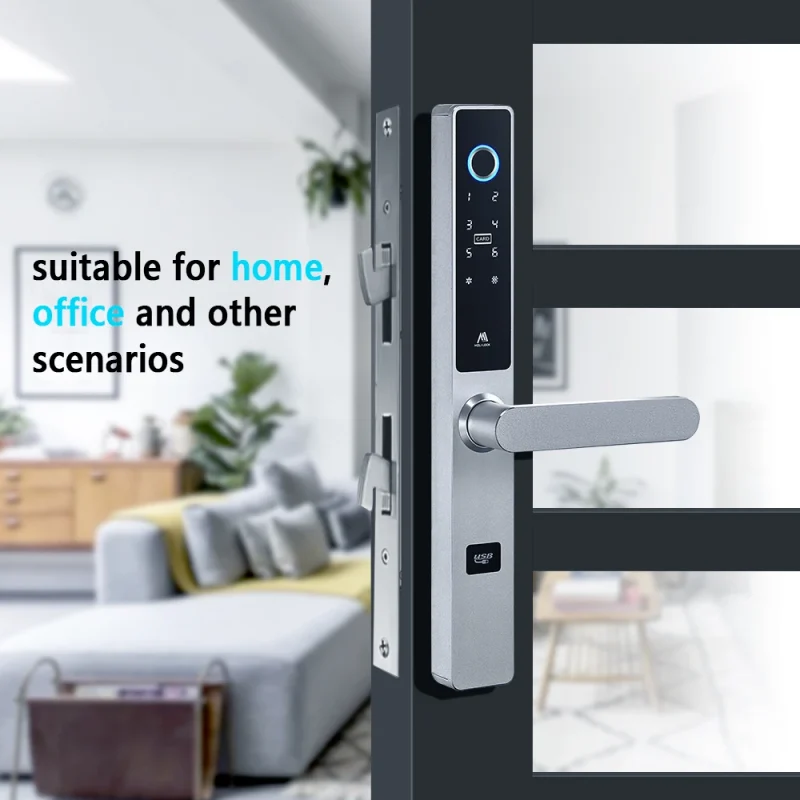 Narrow Frame Small Mortise Double Side Lock Sliding Door Lock Unlocked Smart Phones Smart Glass Door Lock - Image 4