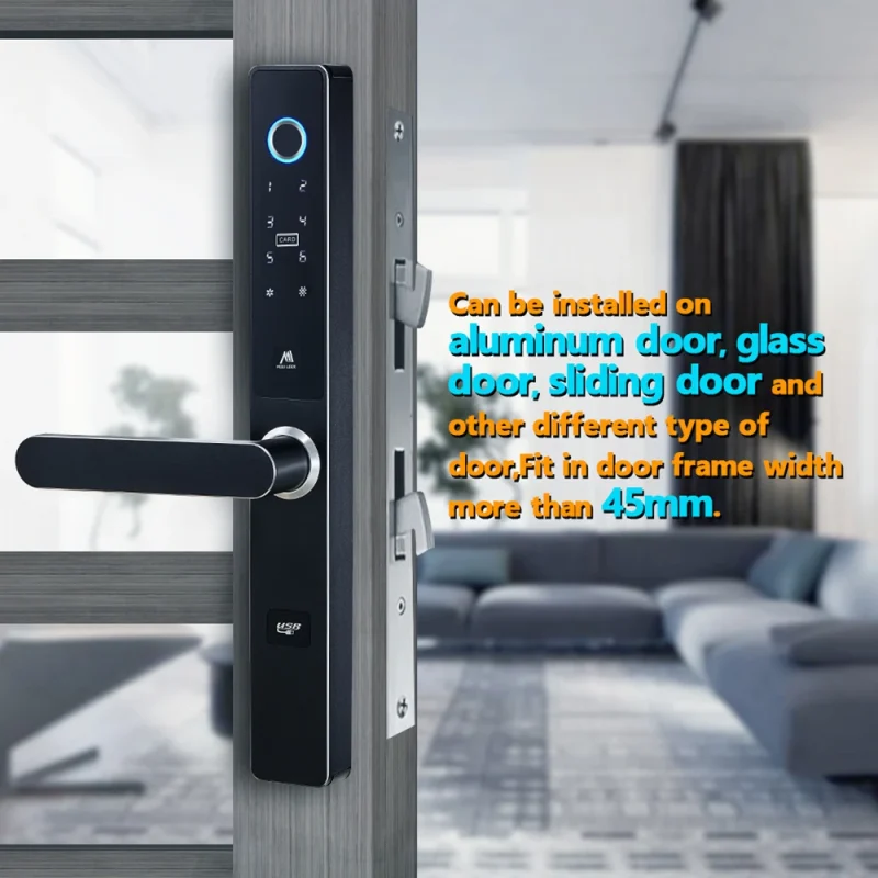 Narrow Frame Small Mortise Double Side Lock Sliding Door Lock Unlocked Smart Phones Smart Glass Door Lock - Image 5