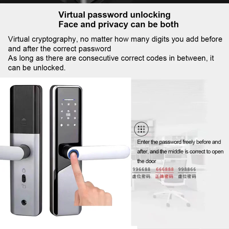 New Available Fingerprint Lock Tuya APP Camera Password RFID Card Smart Electronic With 2 Screen Door Locks - Image 3