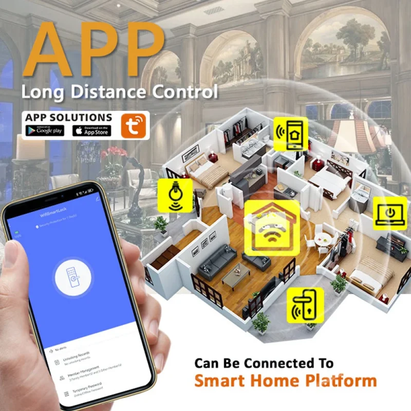 New Style Tuya Smart Door Lock for Serrure Intelligente Fingerprint Wifi Home Electronics Smart Door Lock - Image 6