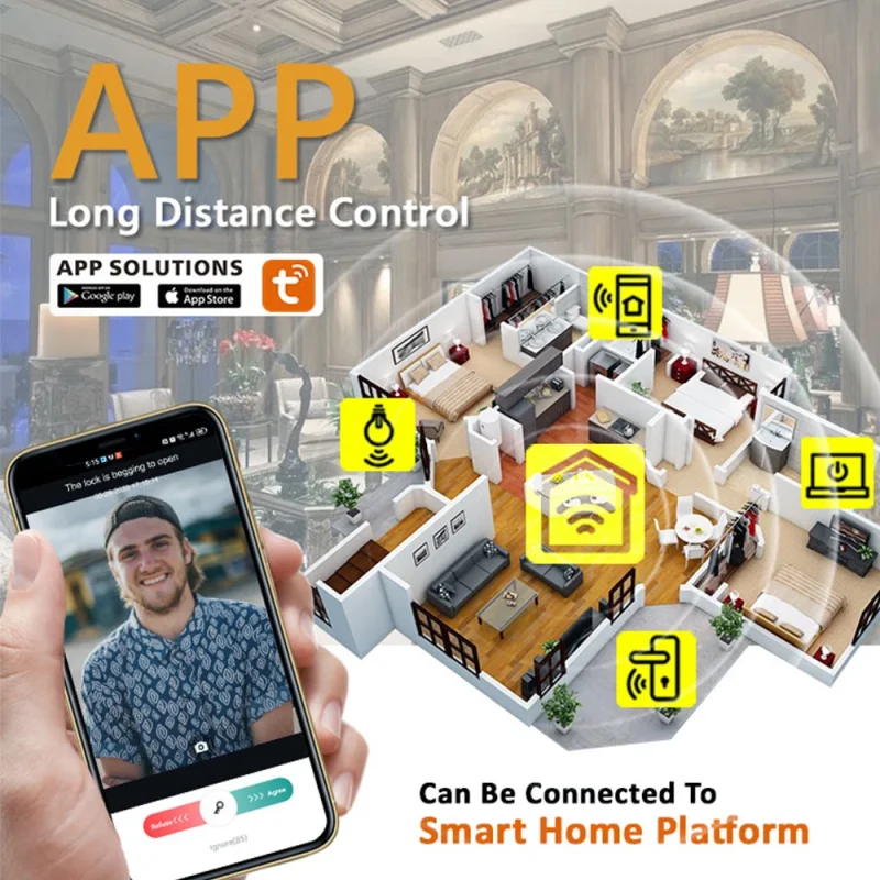 Security Fingerprint Doorbell Electronic Fully Automatic Video Intercom Smart Lock - Image 6
