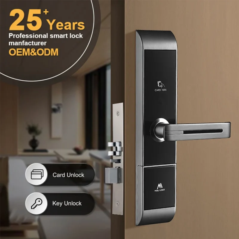 Smart Hotel Door Lock System New Upgrade Smart Security Door Lock Hotel Electronic With Electronic Key - Image 2