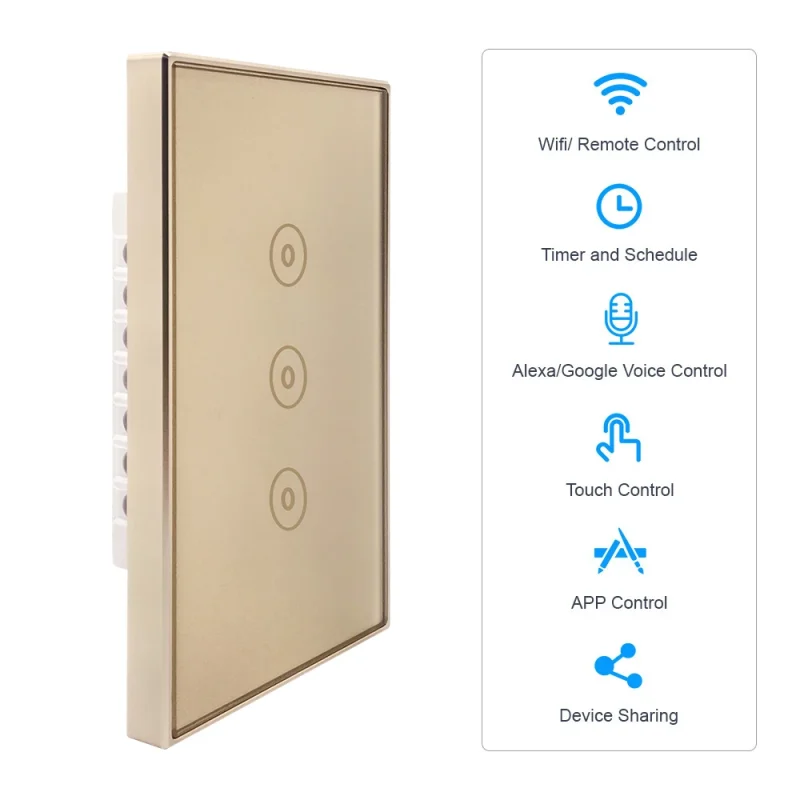 Smart Light Switch 220V 3Gang Smart Switch Module Tuya Smart Life Alexa Google Home Zigbee Wall Switch Usa For Smart Home Custom - Image 2