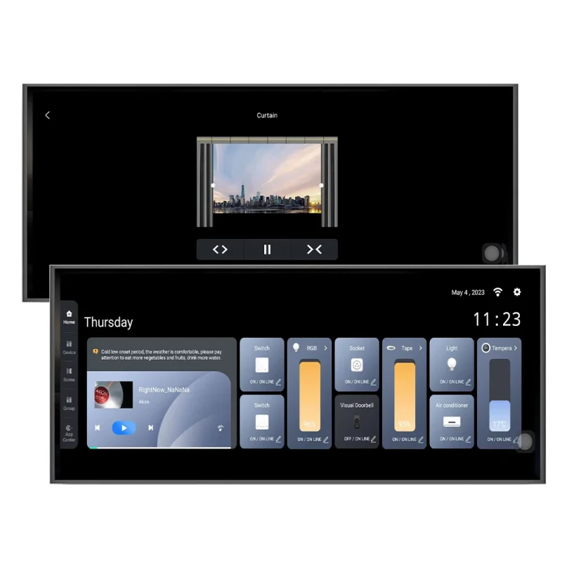 Toit Smart Control Panel Dual 12 Inch Touch Screen Smart Control Panel Tuya Smart Switch Panel With Built In Alexa Voice Control