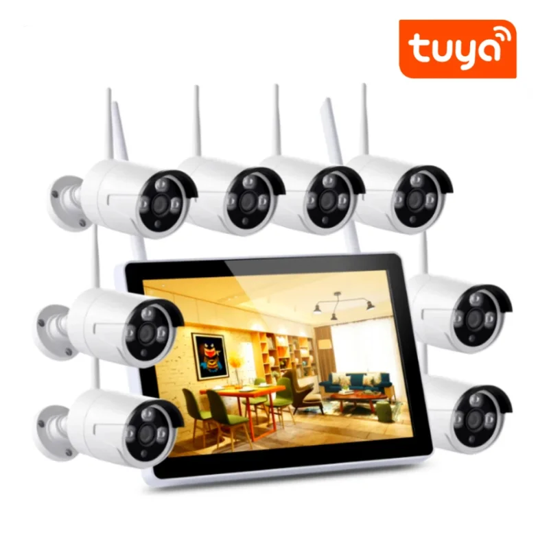 Tuya 8 CH 10.1" Lcd Monitor Screen Hi Quality Wifi Outdoor Waterproof Security Wi-fi Cctv Home Surveillance Camera System - Image 3