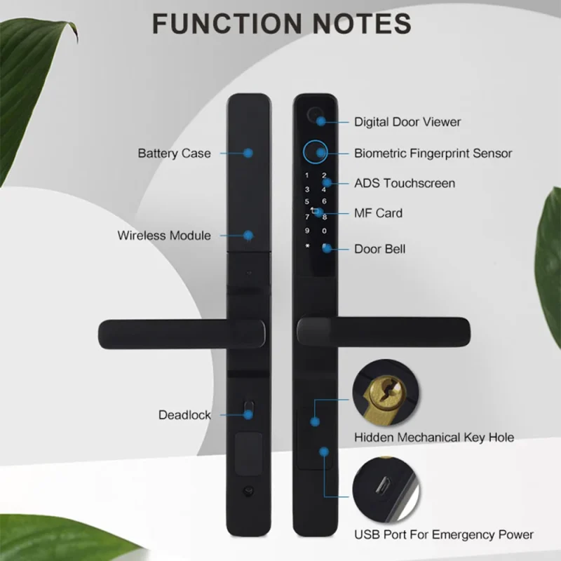 Tuya App Wifi Wireless Remote Control Electronic Smart Door Lock for Profile Aluminum Door - Image 2