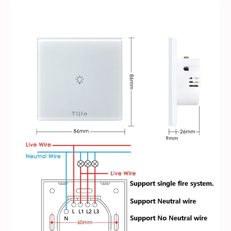 Tuya Zigbee Eu Uk Smart Light Switch Button Smart Home Switch Backlight Haptic Switch Smart Home 1 Gang Wall Light Price - Image 5